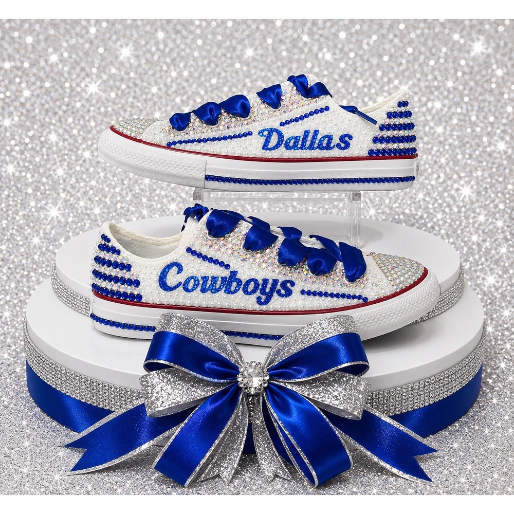 Converse Chuck Taylor All Star Dallas Cowboys Custom Rhinestone Youth Size 3